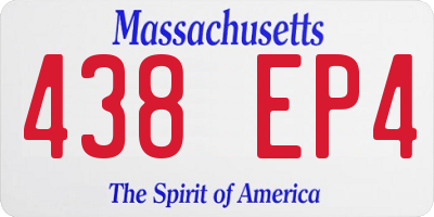 MA license plate 438EP4