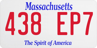 MA license plate 438EP7