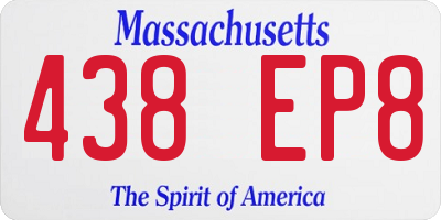 MA license plate 438EP8