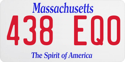 MA license plate 438EQ0