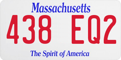 MA license plate 438EQ2
