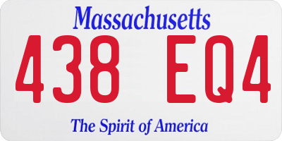MA license plate 438EQ4
