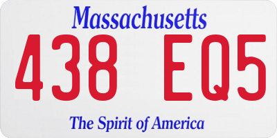MA license plate 438EQ5