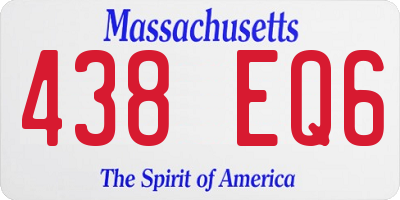 MA license plate 438EQ6