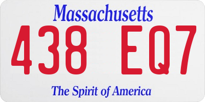 MA license plate 438EQ7