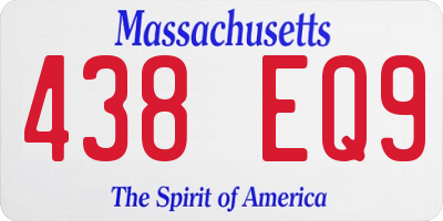 MA license plate 438EQ9