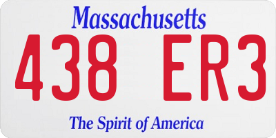 MA license plate 438ER3