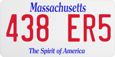MA license plate 438ER5