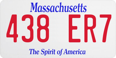 MA license plate 438ER7