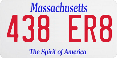 MA license plate 438ER8