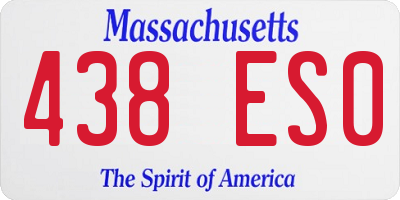 MA license plate 438ES0
