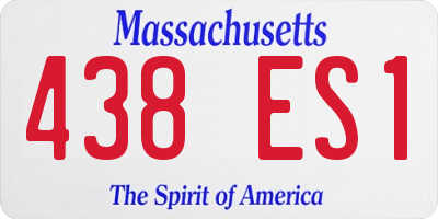MA license plate 438ES1