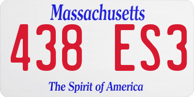 MA license plate 438ES3