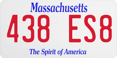 MA license plate 438ES8