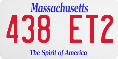 MA license plate 438ET2
