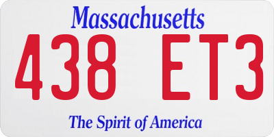 MA license plate 438ET3