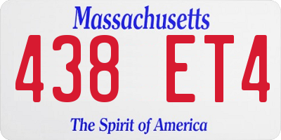MA license plate 438ET4