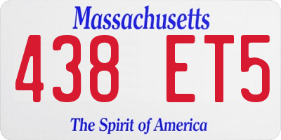 MA license plate 438ET5