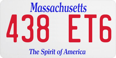 MA license plate 438ET6