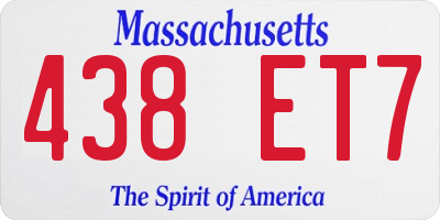 MA license plate 438ET7