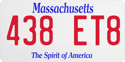 MA license plate 438ET8