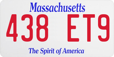 MA license plate 438ET9