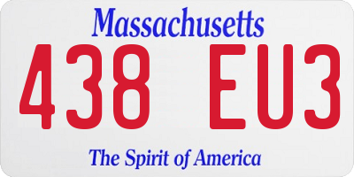 MA license plate 438EU3