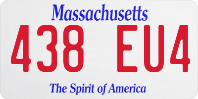 MA license plate 438EU4