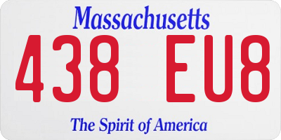 MA license plate 438EU8
