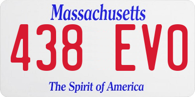 MA license plate 438EV0
