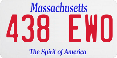 MA license plate 438EW0