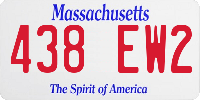 MA license plate 438EW2