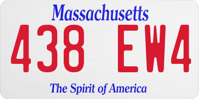 MA license plate 438EW4
