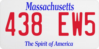 MA license plate 438EW5