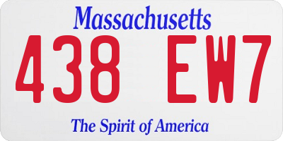 MA license plate 438EW7