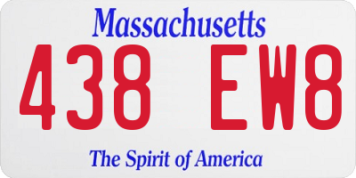 MA license plate 438EW8