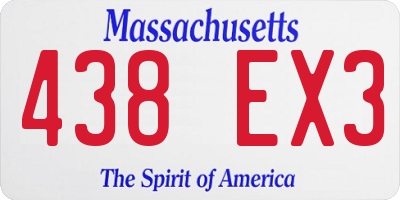 MA license plate 438EX3