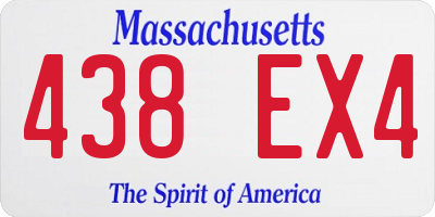 MA license plate 438EX4