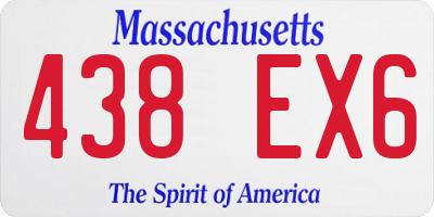 MA license plate 438EX6