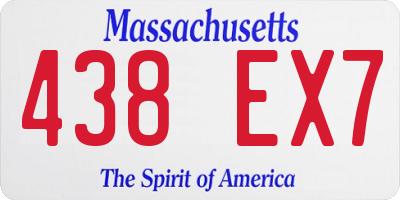 MA license plate 438EX7
