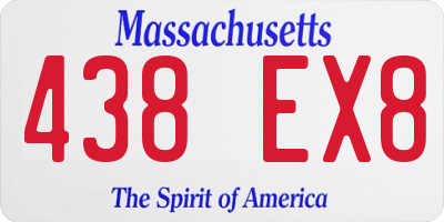 MA license plate 438EX8