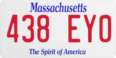 MA license plate 438EY0