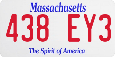 MA license plate 438EY3