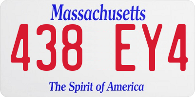MA license plate 438EY4