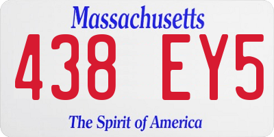 MA license plate 438EY5