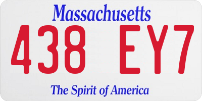 MA license plate 438EY7