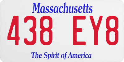 MA license plate 438EY8