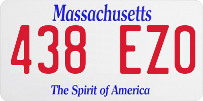 MA license plate 438EZ0