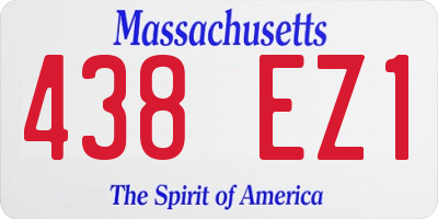 MA license plate 438EZ1