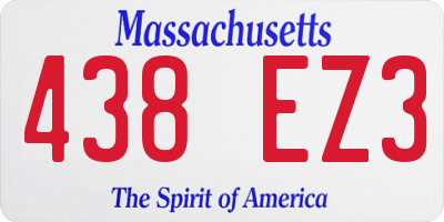 MA license plate 438EZ3
